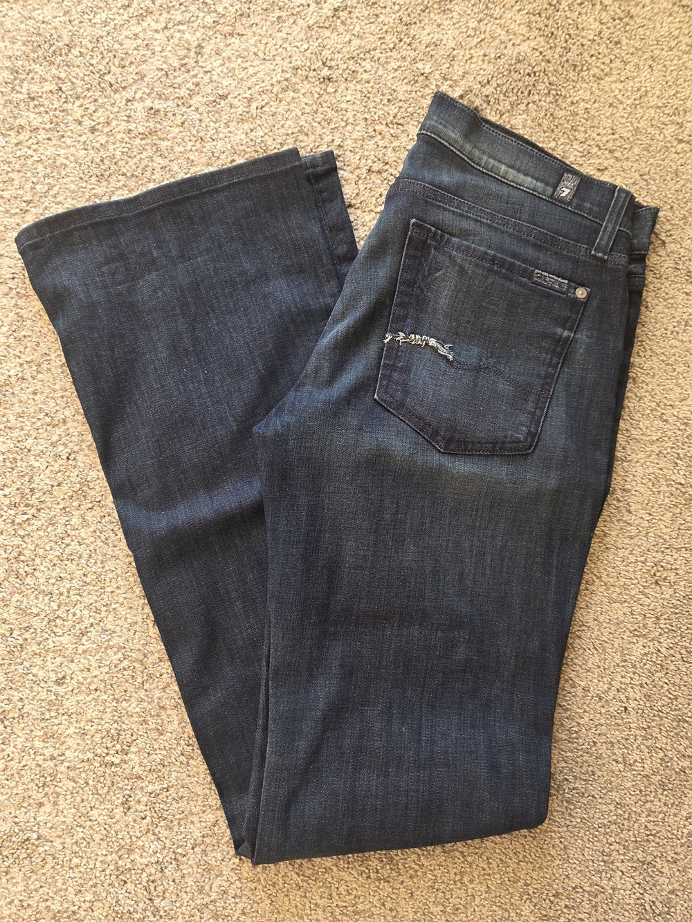 Women’s Dark Blue Bootleg Jeans by 7 For All Mankind